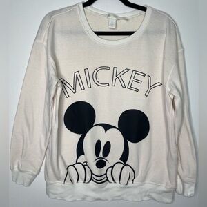Mickey Mouse Cream Sweatshirt with Black Graphic
